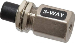 Specialty Mfr - 10-32F Exhaust Push Button Valve - 0.1 CV Rate, 125 Max psi, Normally Closed Actuator - Caliber Tooling