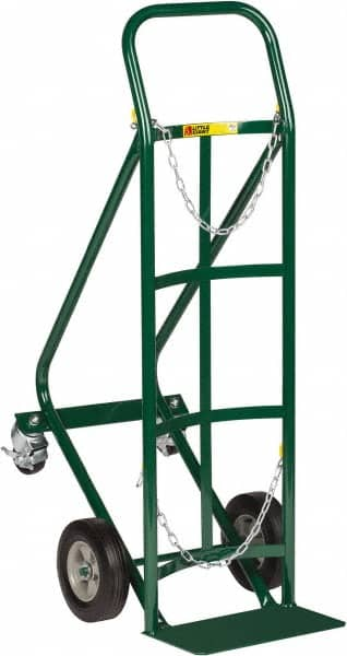 Little Giant - 800 Lb Capacity 40" OAH Cylinder Hand Truck - 8 x 14" Base Plate, Continuous Handle, Steel, Solid Rubber Wheels - Caliber Tooling