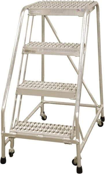 Ballymore - 38" 4 Step Ladder - 300 Lb Capacity, 38" Platform Height, 30" Base Width x 31" Depth, Heavy-Duty Serrated Grating - Caliber Tooling