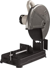 Porter-Cable - 14" Blade Diam, 1" Arbor Hole, Straight Chop & Cutoff Saw - 1 Phase, 3,800 RPM, 4 hp, 120 Volts, 4-1/2" in Solids at 90°, 4-7/8" in Pipe at 90°, 3-13/16" in Solids at 45°, 4-1/2" in Pipe at 45° - Caliber Tooling