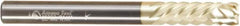 Amana Tool - 1/4" Cutting Diam x 2-1/2" Length of Cut, 6 Flute, Compression Spiral Router Bit - Zirconium Coated, Right Hand Cut, Solid Carbide, 2-1/2" OAL x 1/4" Shank Diam, Assorted Router Styles, 20° Helix Angle - Caliber Tooling