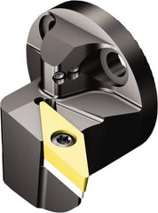 Sandvik Coromant - Left Hand Cut, Size 25, VBMT 332 Insert Compatiblity, Modular Turning & Profiling Cutting Unit Head - 20mm Ctr to Cutting Edge, 25mm Head Length, Through Coolant, Series CoroTurn 107 - Caliber Tooling