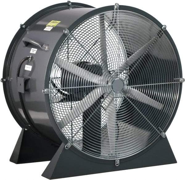 Americraft - 36" Blade, 3 hp, 20,500 CFM, Low Floor Stand Industrial Circulation Fan - Floor Stand, 230/460 Volts, 1 Speed - Caliber Tooling