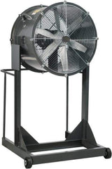 Americraft - 36" Blade, 3 hp, 17,500 CFM, High Floor Stand Industrial Circulation Fan - Floor Stand, 230/460 Volts, 1 Speed - Caliber Tooling