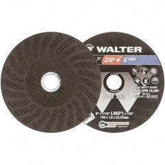 WALTER Surface Technologies - 6" 46 Grit Aluminum Oxide Cutoff Wheel - 1/16" Thick, 7/8" Arbor, 10,200 Max RPM, Use with Angle Grinders - Caliber Tooling