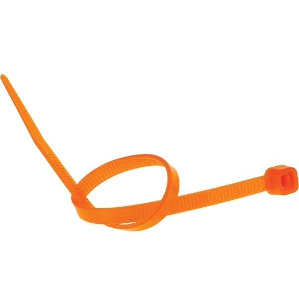 Value Collection - 8" Long Orange Nylon Standard Cable Tie - 50 Lb Tensile Strength, 54mm Max Bundle Diam - Caliber Tooling