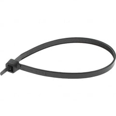 Value Collection - 8" Long Black Nylon Standard Cable Tie - 50 Lb Tensile Strength, 54mm Max Bundle Diam - Caliber Tooling