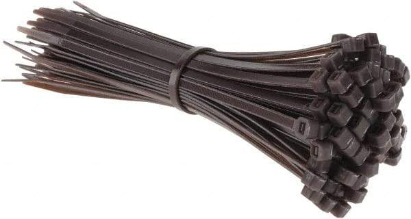 Value Collection - 8" Long Brown Nylon Standard Cable Tie - 50 Lb Tensile Strength, 54mm Max Bundle Diam - Caliber Tooling