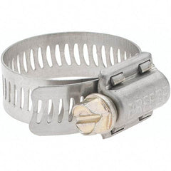 Made in USA - SAE Size 16, 13/16 to 1-1/2" Diam, Stainless Steel Worm Drive Clamp - Caliber Tooling