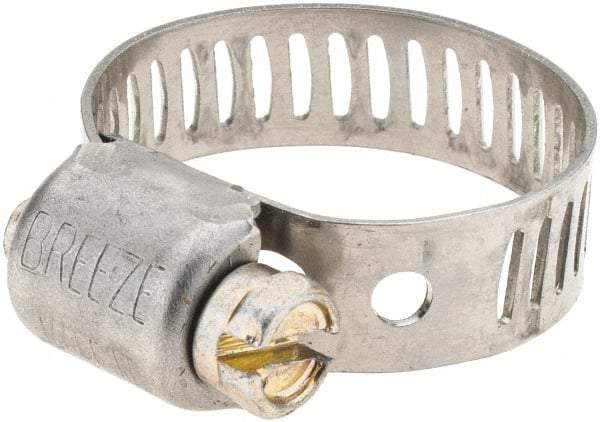 Made in USA - SAE Size 6, 7/16 to 25/32" Diam, Stainless Steel Worm Drive Clamp - Caliber Tooling