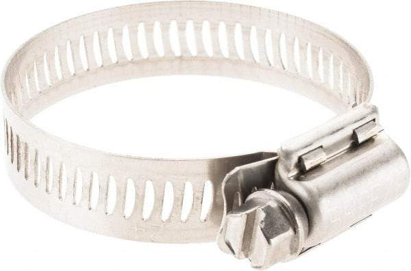 Made in USA - SAE Size 24, 1-1/16 to 2" Diam, Stainless Steel Worm Drive Clamp - Caliber Tooling