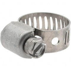 Made in USA - SAE Size 4, 5/8 to 7/32" Diam, Stainless Steel Worm Drive Clamp - 1/2" Wide, Series SAE J1508 Type M - Caliber Tooling