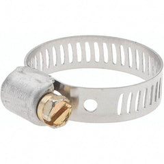 Made in USA - SAE Size 10, 9/16 to 1-1/16" Diam, Stainless Steel Miniature Worm Drive Clamp - 5/16" Wide - Caliber Tooling