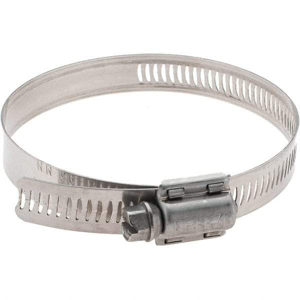 Made in USA - SAE Size 52, 2-13/16 to 2-3/4" Diam, Stainless Steel Worm Drive Clamp - Caliber Tooling