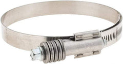 Made in USA - 3-3/4 to 4-5/8" Diam, Stainless Steel Auto-Adjustable Worm Drive Clamp - 5/6" Wide - Caliber Tooling