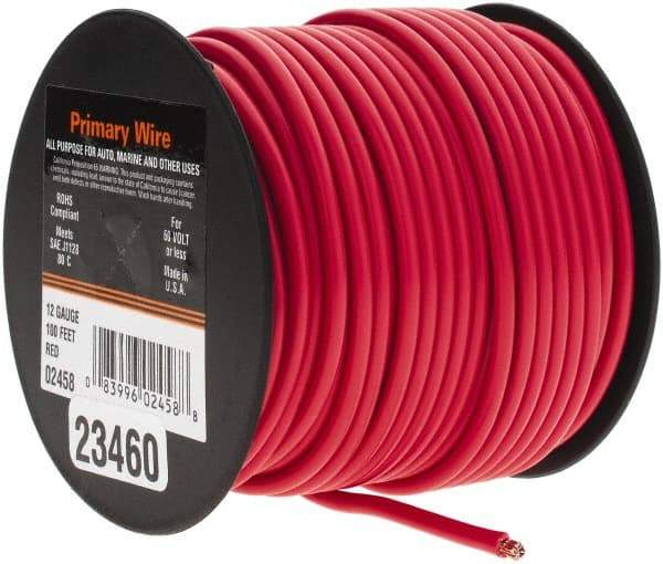 EastPenn - 12 AWG Automotive Plastic Insulated, Single Conductor Wire - 100' Long, Red - Caliber Tooling