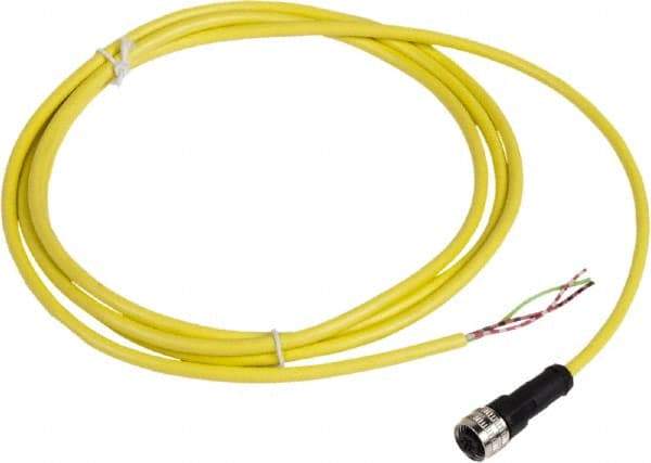 Telemecanique Sensors - 4 Amp, 1/2-20 UNF 3 Pin Female Straight Cordset Sensor and Receptacle - 250 VAC, 300 VDC, 2m Cable Length, IP67 Ingress Rating - Caliber Tooling