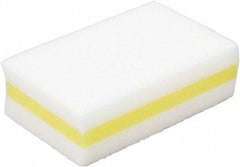 Ability One - 4-1/4" Long x 2.63" Wide x 1.38" Thick Cleansing Pad - Non-Abrasive, Yellow/White - Caliber Tooling