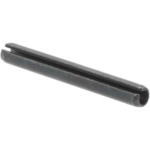 Made in USA - 1/8" Diam x 1" Long Slotted Spring Pin - Grade 1070-1090 Alloy Steel, Black Oxide Finish - Caliber Tooling