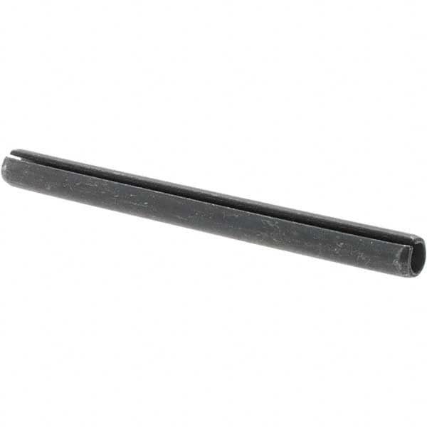 Made in USA - 1/4" Diam x 3" Long Slotted Spring Pin - Grade 1070-1090 Alloy Steel, Black Oxide Finish - Caliber Tooling