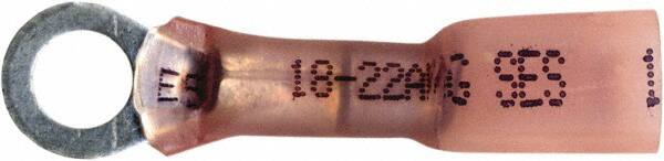 Made in USA - 22-18 AWG Partially Insulated Crimp & Solder Connection Circular Ring Terminal - #10 Stud, Copper Contact - Caliber Tooling