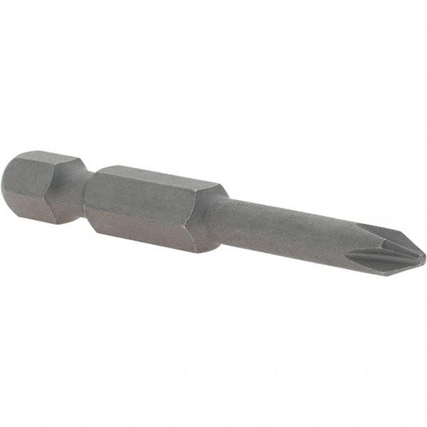 VEGA Industries - #1 Phillips Screwdriver Bit - 1/4" Drive, 2" OAL - Caliber Tooling