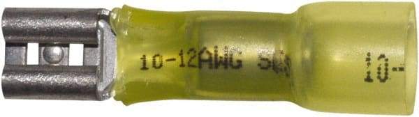 Made in USA - 1/4" Wide, Heat Shrink & Polyolefin Insulation, Female Tab Terminal - Solder Connection, 12 to 10 AWG Compatible - Caliber Tooling