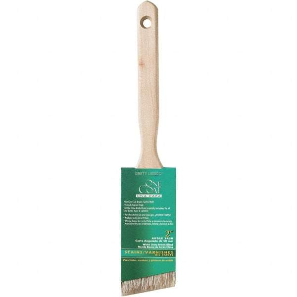 Krylon - 7/16" Angled White China Bristle Angular Brush - 2" Bristle Length, 5" Wood Sash Handle - Caliber Tooling