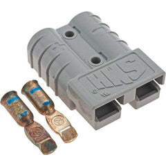 Made in USA - 6 AWG, 600 V, 50 A, Silver-Plated Copper Battery Connector - Gray - Caliber Tooling