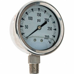 Value Collection - 2-1/2" Dial, 1/4 Thread, 0-300 Scale Range, Pressure Gauge - Caliber Tooling