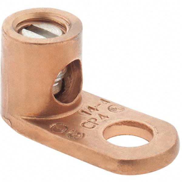 Made in USA - 14-4 AWG Noninsulated Crimp Connection Square Ring Terminal - 1/4" Stud, 1-3/32" OAL x 17/32" Wide, Copper Alloy Contact - Caliber Tooling