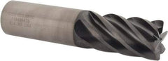 Kennametal - 1", 6 Flute, Single End, Solid Carbide, 1/4" Corner Radius End Mill - 4-1/2" OAL, 38° Helix, Right Hand Flute, 1-3/4" LOC, Right Hand Cut - Caliber Tooling