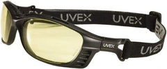 Uvex - SCT-Gray Lenses, Framed Safety Glasses - Anti-Fog, Black Polycarbonate Frame, Adjustable Temples, Size Universal, Wrap Around - Caliber Tooling