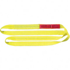 Lift-All - 16' Long x 2" Wide, 9,600 Lb Vertical Capacity, 2 Ply, Polyester Web Sling - 7,700 Lb Choker Capacity, Yellow - Caliber Tooling