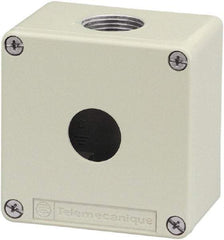 Schneider Electric - 1 Hole, 1.58 Inch Hole Diameter, Zinc Alloy Pushbutton Switch Enclosure - 3.15 Inch High x 3.15 Inch Wide x 2.03 Inch Deep, 4, 13 NEMA Rated - Caliber Tooling