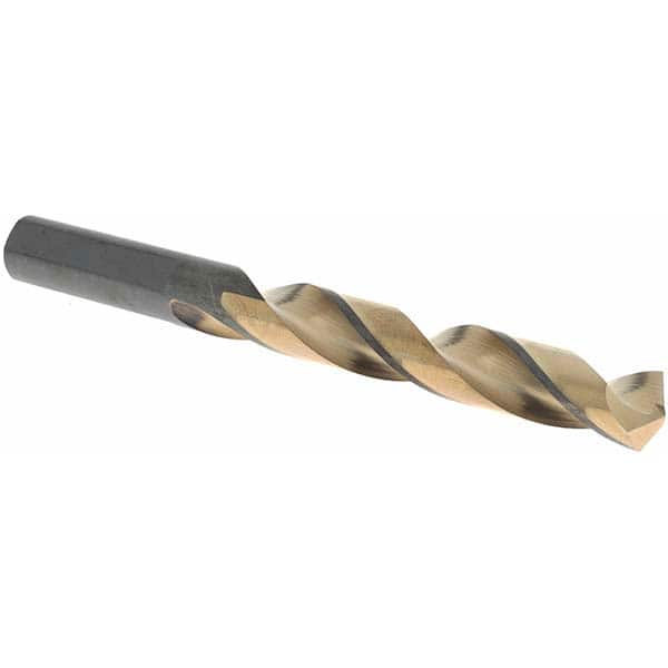 Made in USA - 7/16" High Speed Steel, 135° Point, Round with Flats Shank Maintenance Drill Bit - Caliber Tooling