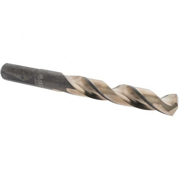 Made in USA - 13/32" High Speed Steel, 135° Point, Round with Flats Shank Maintenance Drill Bit - Caliber Tooling