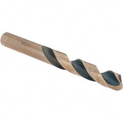 Made in USA - 13/32" High Speed Steel, 135° Point, Round with Flats Shank Maintenance Drill Bit - Caliber Tooling