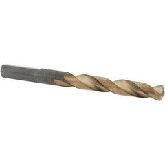 Made in USA - 3/8" High Speed Steel, 135° Point, Round with Flats Shank Maintenance Drill Bit - Caliber Tooling