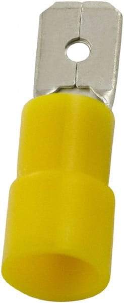 Value Collection - 12 to 10 AWG, PC, Partially Insulated, Male Wire Disconnect - 1/4" Wide Tab, Yellow, cUL Listed, RoHS Compliant, UL Listed - Caliber Tooling