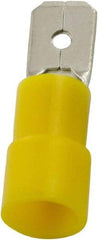 Value Collection - 12 to 10 AWG, PC, Partially Insulated, Male Wire Disconnect - 1/4" Wide Tab, Yellow, cUL Listed, RoHS Compliant, UL Listed - Caliber Tooling