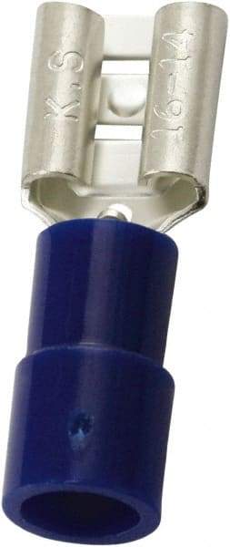 Value Collection - 16 to 14 AWG, PC, Partially Insulated, Female Wire Disconnect - 3/16" Wide Tab, Blue, cUL Listed, RoHS Compliant, UL Listed - Caliber Tooling