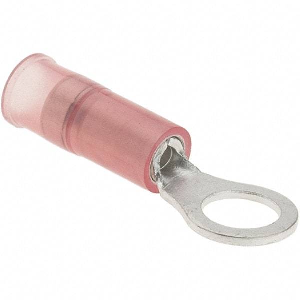 Value Collection - 22-16 AWG Partially Insulated Crimp Connection Circular Ring Terminal - #10 Stud, 24.4mm OAL x 8mm Wide, Copper Contact - Caliber Tooling