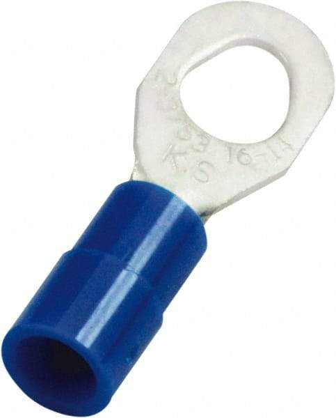 Value Collection - 16-14 AWG Partially Insulated Crimp Connection D Shaped Ring Terminal - #10, 6 & 8 Stud, 25.3mm OAL x 8.6mm Wide, Copper Contact - Caliber Tooling