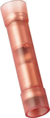 Value Collection - 22 to 16 AWG Compatible, Nylon Fully Insulated, Crimp-On Butt Splice Terminal - 2 Wire Entries, Copper Contacts, 1.024" OAL, Red - Caliber Tooling