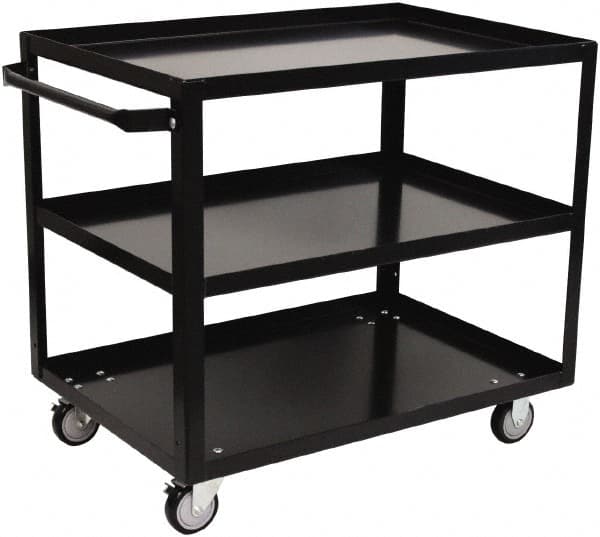 Jamco - 800 Lb Capacity, 18" Wide x 36" Long x 33" High Shelf Cart - 3 Shelf, Steel, 2 Rigid/2 Swivel Casters - Caliber Tooling