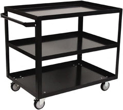 Jamco - 800 Lb Capacity, 18" Wide x 30" Long x 33" High Shelf Cart - 3 Shelf, Steel, 2 Rigid/2 Swivel Casters - Caliber Tooling