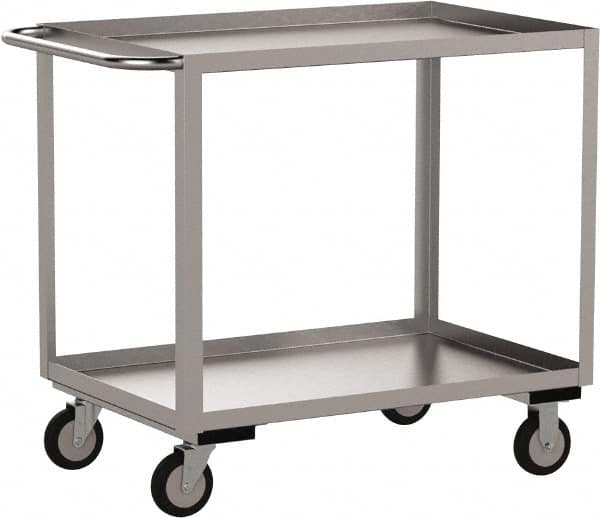 Jamco - 1,200 Lb Capacity, 24" Wide x 18" Long x 39" High Shelf Cart - 2 Shelf, Stainless Steel - Caliber Tooling