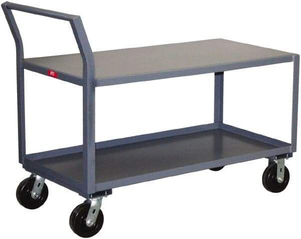 Jamco - 2,400 Lb Capacity, 24" Wide x 30" Long x 28" High Standard Utility Cart - 2 Shelf, Steel, Phenolic Casters - Caliber Tooling