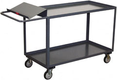 Jamco - 1,200 Lb Capacity, 18" Wide x 30" Long x 35" High Order Picking Cart - 2 Shelf, Steel, 2 Rigid/2 Swivel Casters - Caliber Tooling